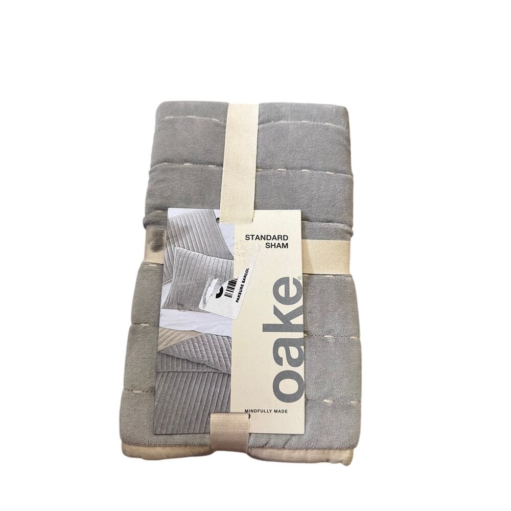 New Oake cotton gray velvet standard sham